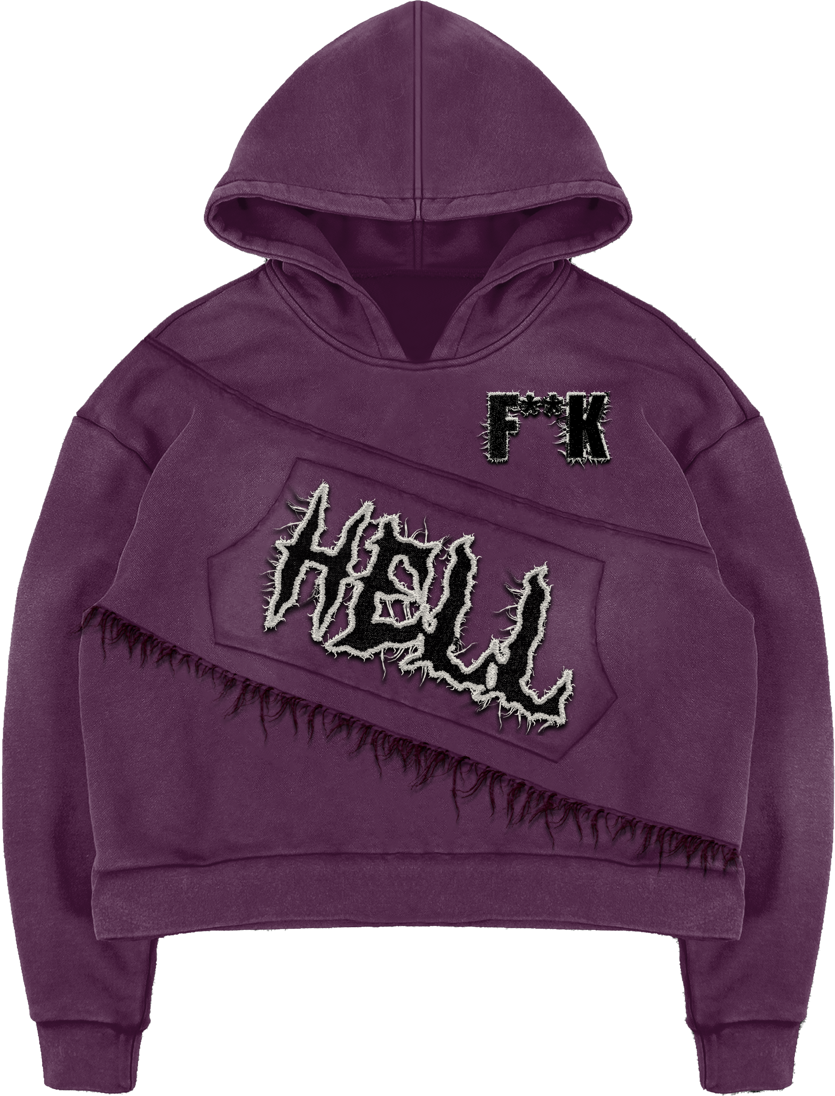 F**K HELL HOODIE - PLUM